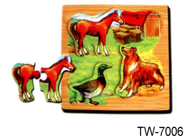 SOLID WOODEN PUZZLE HORSE